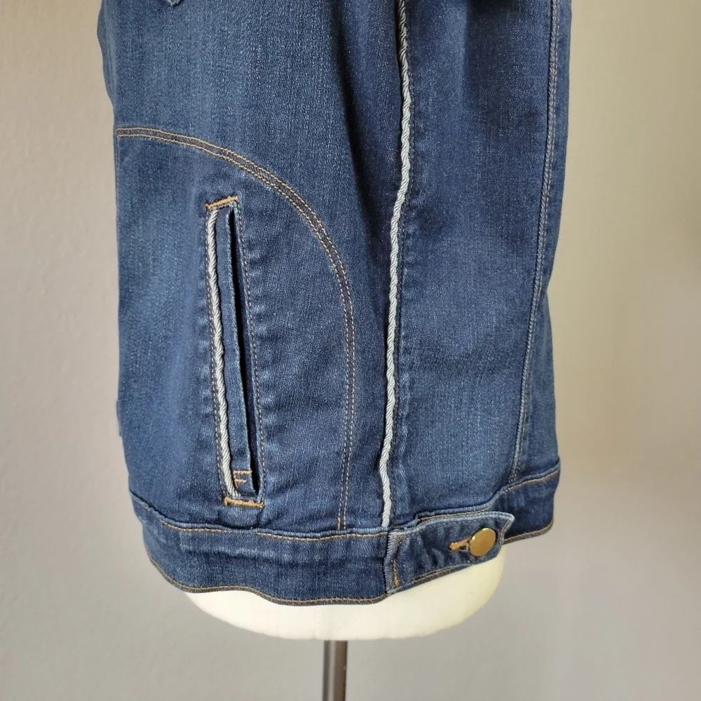 FRAME // ltd ed le slim denim jacket in medium blue denim shore coast - Picture 4 of 16